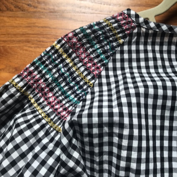 NWOT madewell smocked gingham blouse - Picture 8 of 8